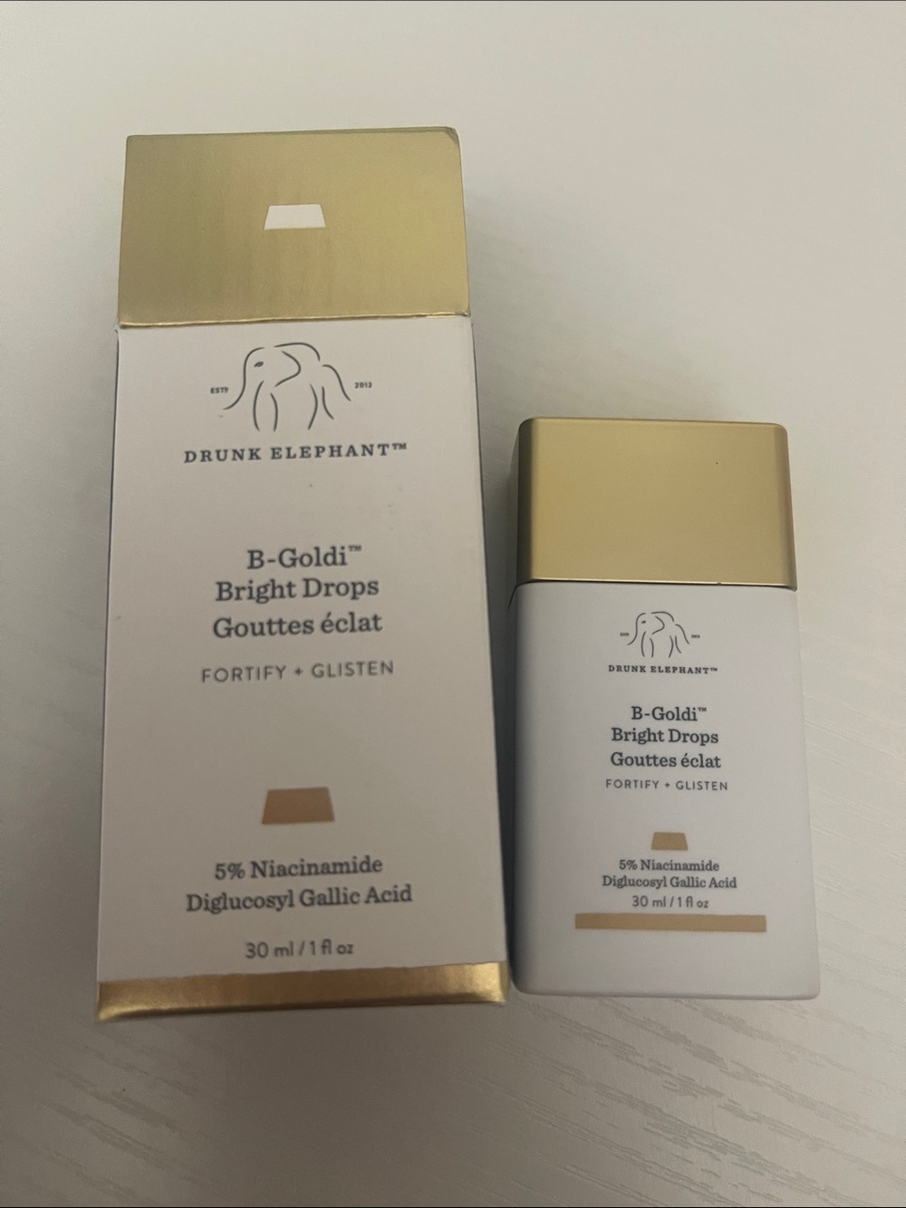 Drunk Elephant B-Goldi Bright Drops - White and Gold